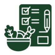 Checklist and salad bowl icon