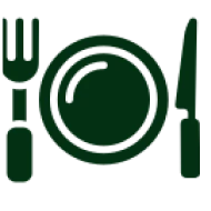 Plate with fork and knife icon