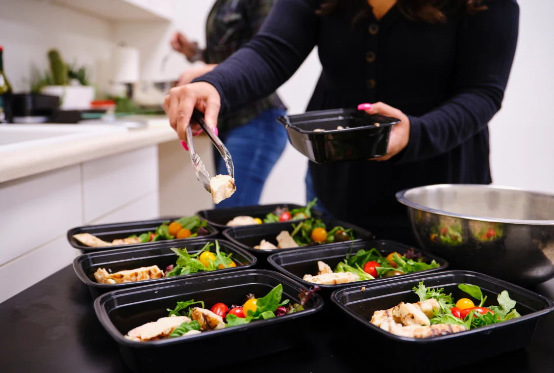 Meal prep with fresh ingredients
